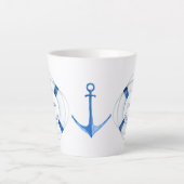 Sail Away Life Ring en Anchor Lifesaver Latte Mok (Voorkant)