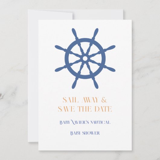 Sail Away Nautical Strand Save The Date (Voorkant)