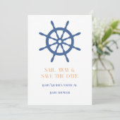 Sail Away Nautical Strand Save The Date (Staand voorkant)