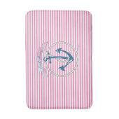 "Sail Away" Nautisch anker, penseel, strepen Badmat (Voorkant Verticaal)