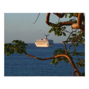 Sail Away op Sunset I Cruise Vacation Foto Afdruk