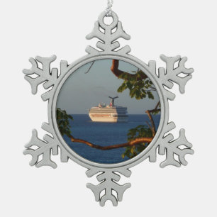 Sail Away op Sunset I Cruise Vacation Tin Sneeuwvlok Ornament