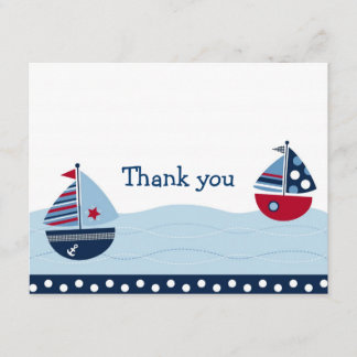 Sail Away Sailboat Nautical Dank je wel kaarten