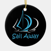 Sail Away Sailboot Boat Sand Ocean Gul Keramisch Ornament (Voorkant)