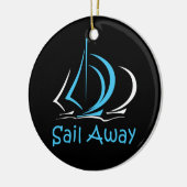 Sail Away Sailboot Boat Sand Ocean Gul Keramisch Ornament (Links)