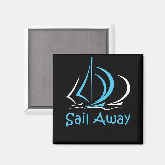Sail Away Sailboot Boat Sand Ocean Gul Magneet (Voorkant / Achterkant)