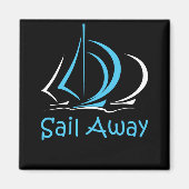 Sail Away Sailboot Boat Sand Ocean Gul Magneet (Voorkant)