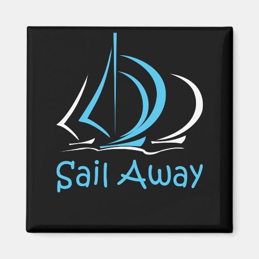 Sail Away Sailboot Boat Sand Ocean Gul Magneet (Voorkant)