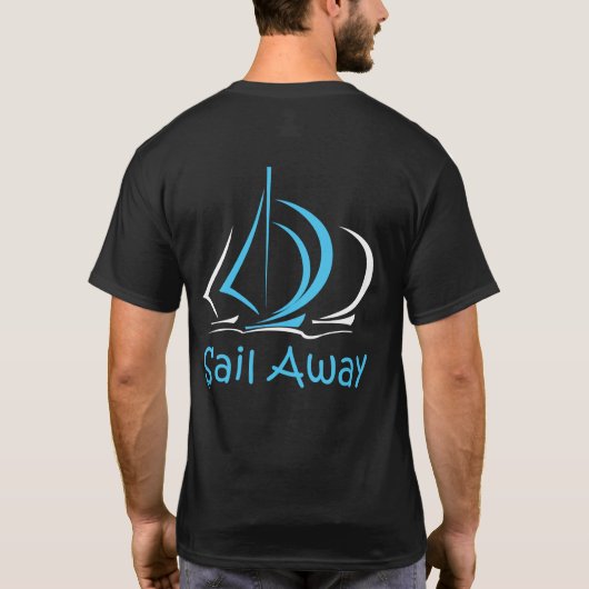 Sail Away Sailboot Boat Sand Ocean Gul T-shirt (Achterkant)