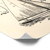 Sail Boat 1927 Patent Art Old Peper Poster (Hoek)
