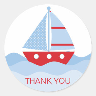 Sail Boat Bedankt Ronde Sticker