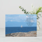 Sail Boat in Deep Blue Water Weddenschap Kaart (Staand voorkant)