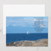 Sail Boat in Deep Blue Water Weddenschap Kaart (Voorkant / Achterkant)