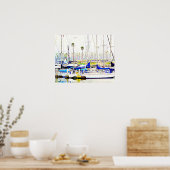 Sail Boat Marina Photographic Art Print (Keuken)