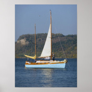 Sail Boat op het meer van Pepin Poster