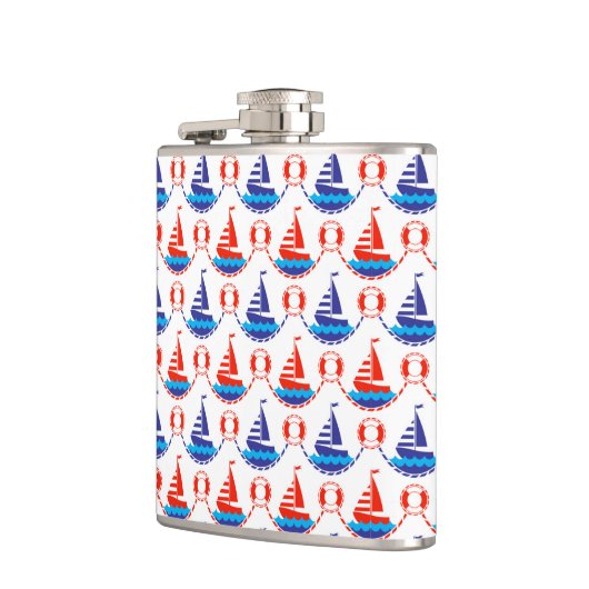 Sail Boat Pattern Heupfles (Links)