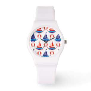 Sail Boat Pattern Horloge