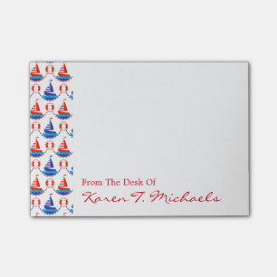 Sail Boat Pattern Jouw namen toevoegen Post-it® Notes