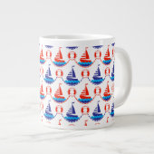 Sail Boat Pattern Jumbo Beker (Voorkant rechts)