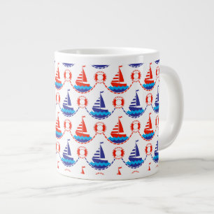 Sail Boat Pattern Jumbo Beker
