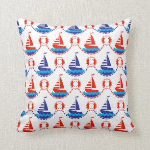 Sail Boat Pattern Kussen
