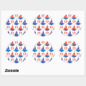 Sail Boat Pattern Ronde Sticker (Vel)