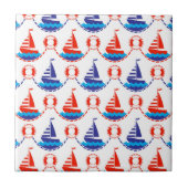 Sail Boat Pattern Tegeltje (Voorkant)