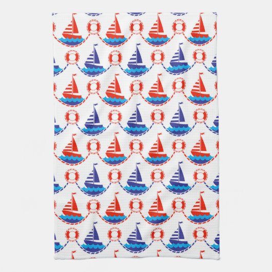 Sail Boat Pattern Theedoek (Verticaal)