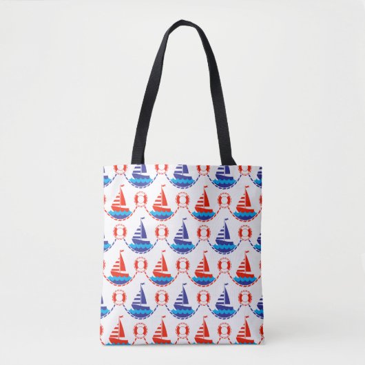 Sail Boat Pattern Tote Bag (Voorkant)