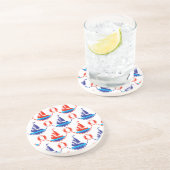 Sail Boat Pattern Zandsteen Onderzetter (Zijkant)