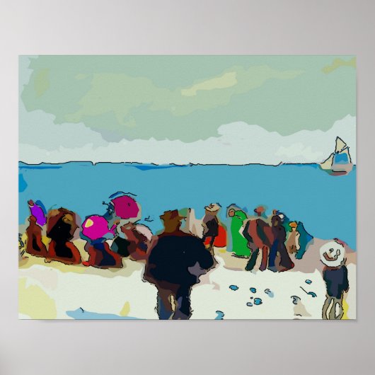 Sail Boat Race Abstract Poster (Voorkant)