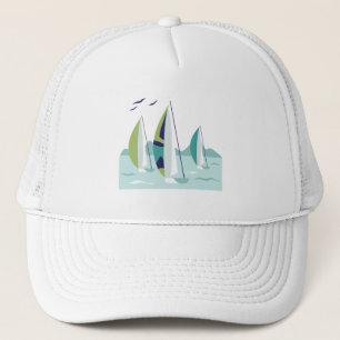 Sail Boat Race Trucker Pet