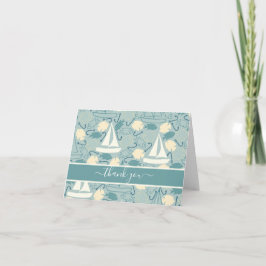 Sail Boats en Fish Pattern Hartelijk dank Bedankkaart