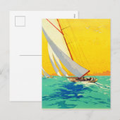 Sail Boats, Frans reizen Feestdagenkaart (Voorkant / Achterkant)