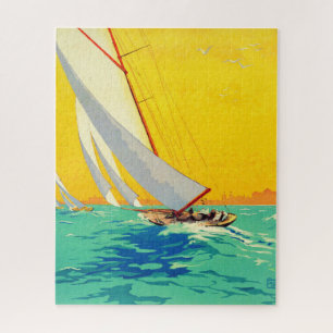 Sail Boats Frans reizen Jigzaag Puzzle Legpuzzel