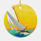 Sail Boats, Frans reizen Keramisch Ornament (Achterkant)