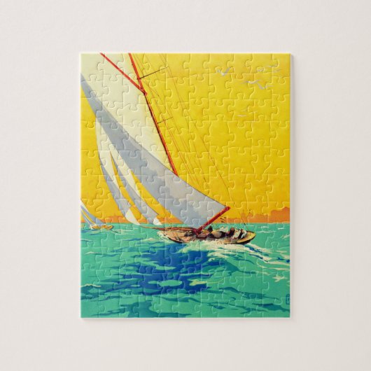 Sail Boats, Frans reizen Legpuzzel (Verticaal)