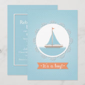 Sail Boy Baby Shower Invitation (Devant / Derrière)