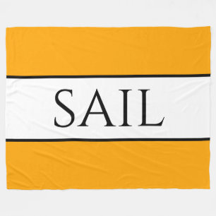 SAIL Heldere Nautisch Geel Sinaasappel Witte Strep Fleece Deken
