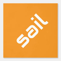 SAIL Moderne witte tekst Tropische Oranje achtergr