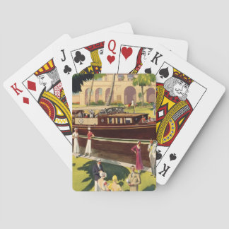 Sail Motor Boat Antiek Nautisch Pokerkaarten
