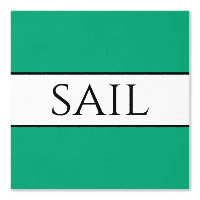 SAIL Nautisch Zwart Wit Groen Blauw Strepen