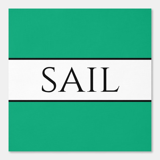 SAIL Nautisch Zwart Wit Groen Blauw Strepen Behang (Voorkant)
