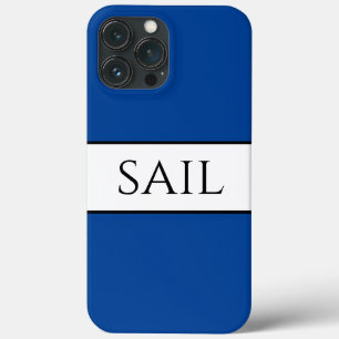 SAIL Nautische Sportieve Vet Diepblauw Witte Strep iPhone 13 Pro Max Hoesje