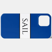 SAIL Nautische Sportieve Vet Diepblauw Witte Strep Case-Mate iPhone Case (Achterkant (horizontaal))