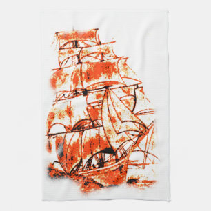 Sail Ship American Mo Jo Kitchen Towel Theedoek