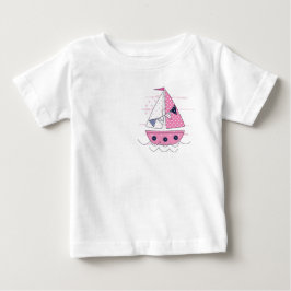 Sail Ship Girly Porthole Pink White Polka Dot.