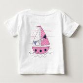 Sail Ship Girly Porthole Pink White Polka Dot. (Achterkant)