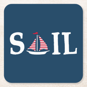 Sail Vierkante Kartonnen Onderzetter