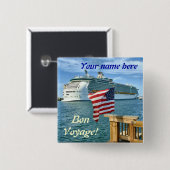 Sailaway Bon Voyage Name Pin Button (Voorkant /achterkant)